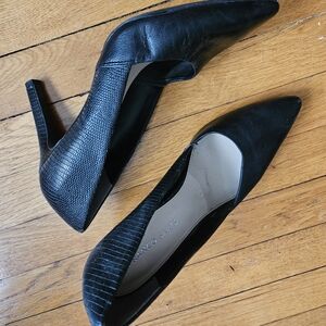 Franco Sarto Black Leather Pumps